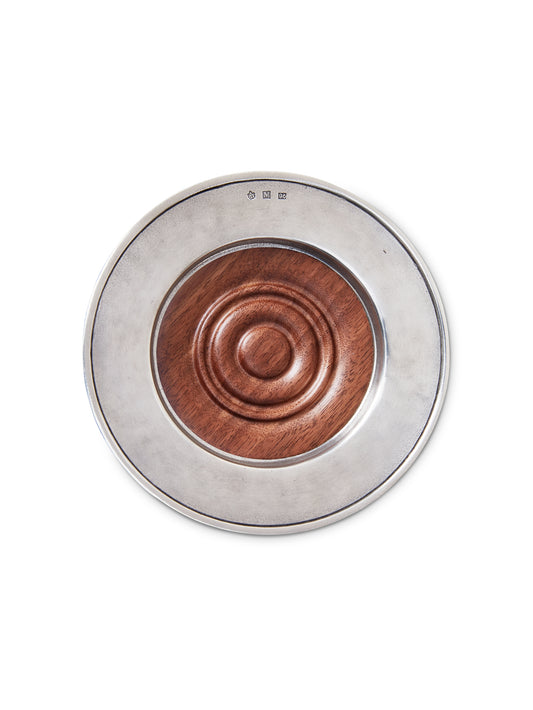 MATCH Pewter Convivio Wine Coaster with Wood Insert Weston Table