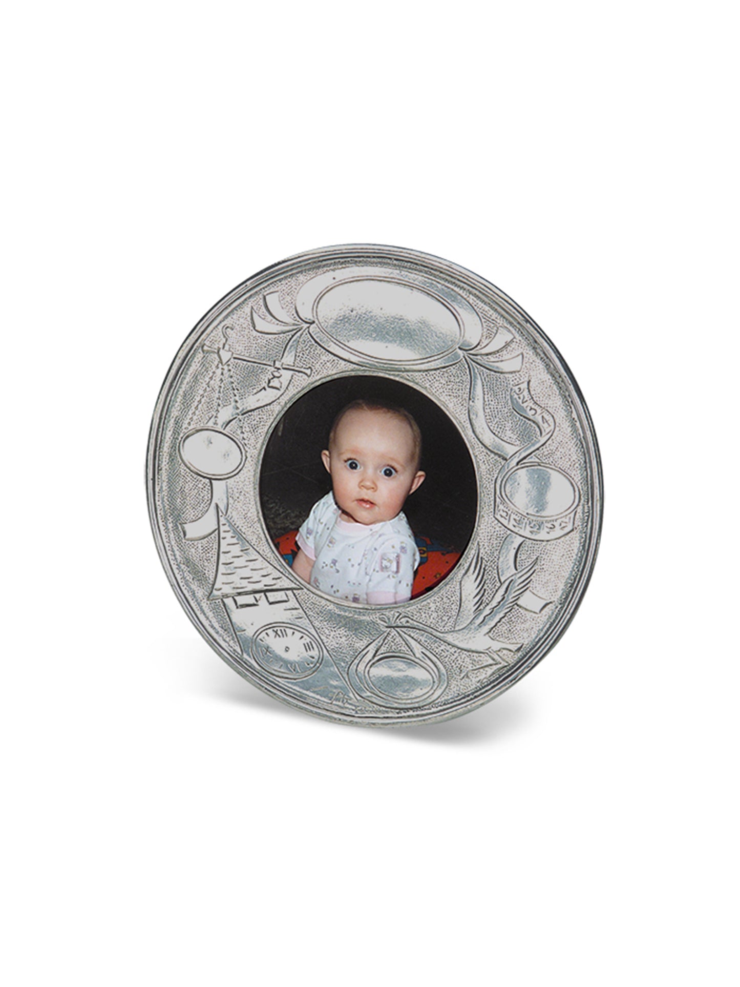 MATCH Pewter Custom Engraved Baby Frame Weston Table