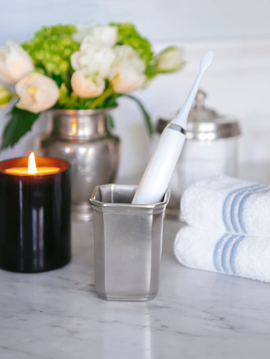 MATCH Pewter Dolomiti Toothbrush Cup Weston Table