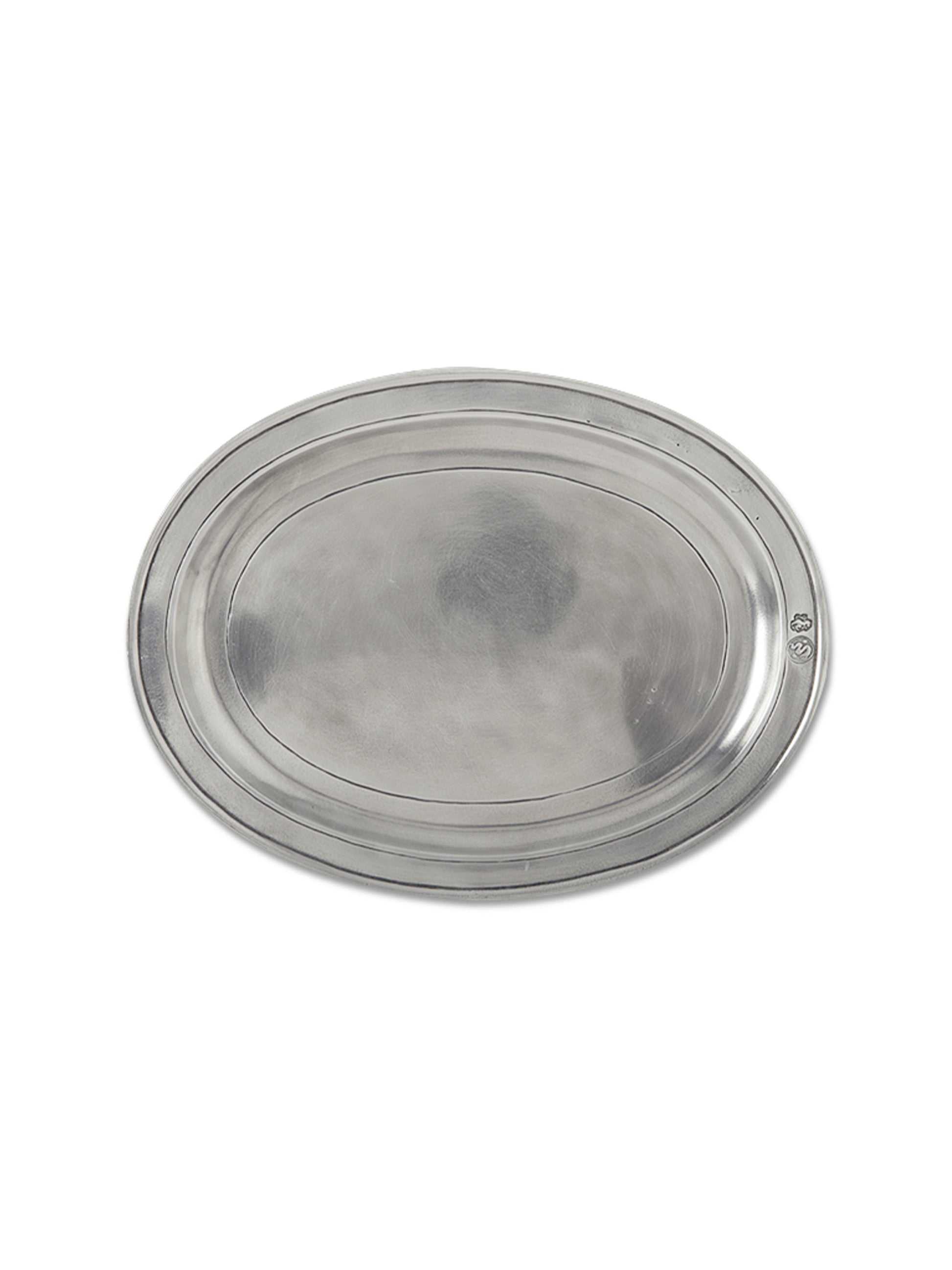 MATCH Pewter Medium Incised Oval Tray Weston Table
