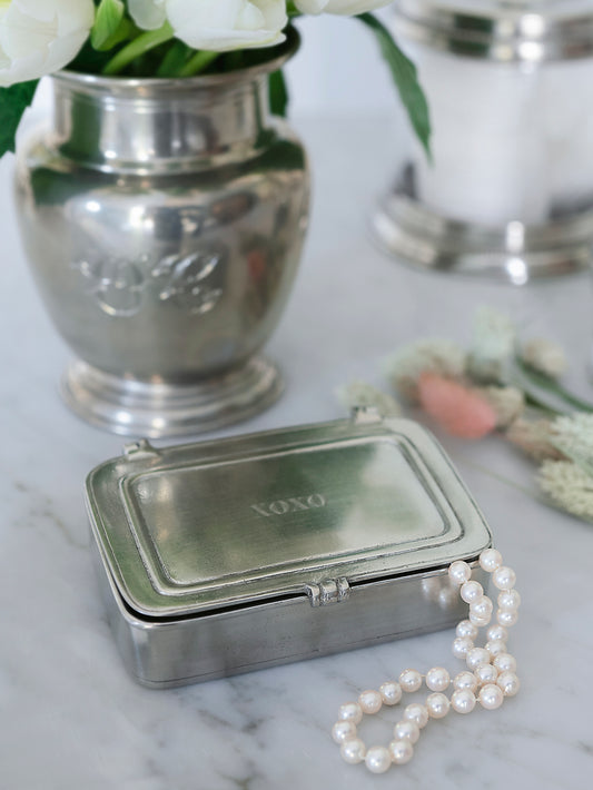 MATCH Pewter XOXO Box Weston Table