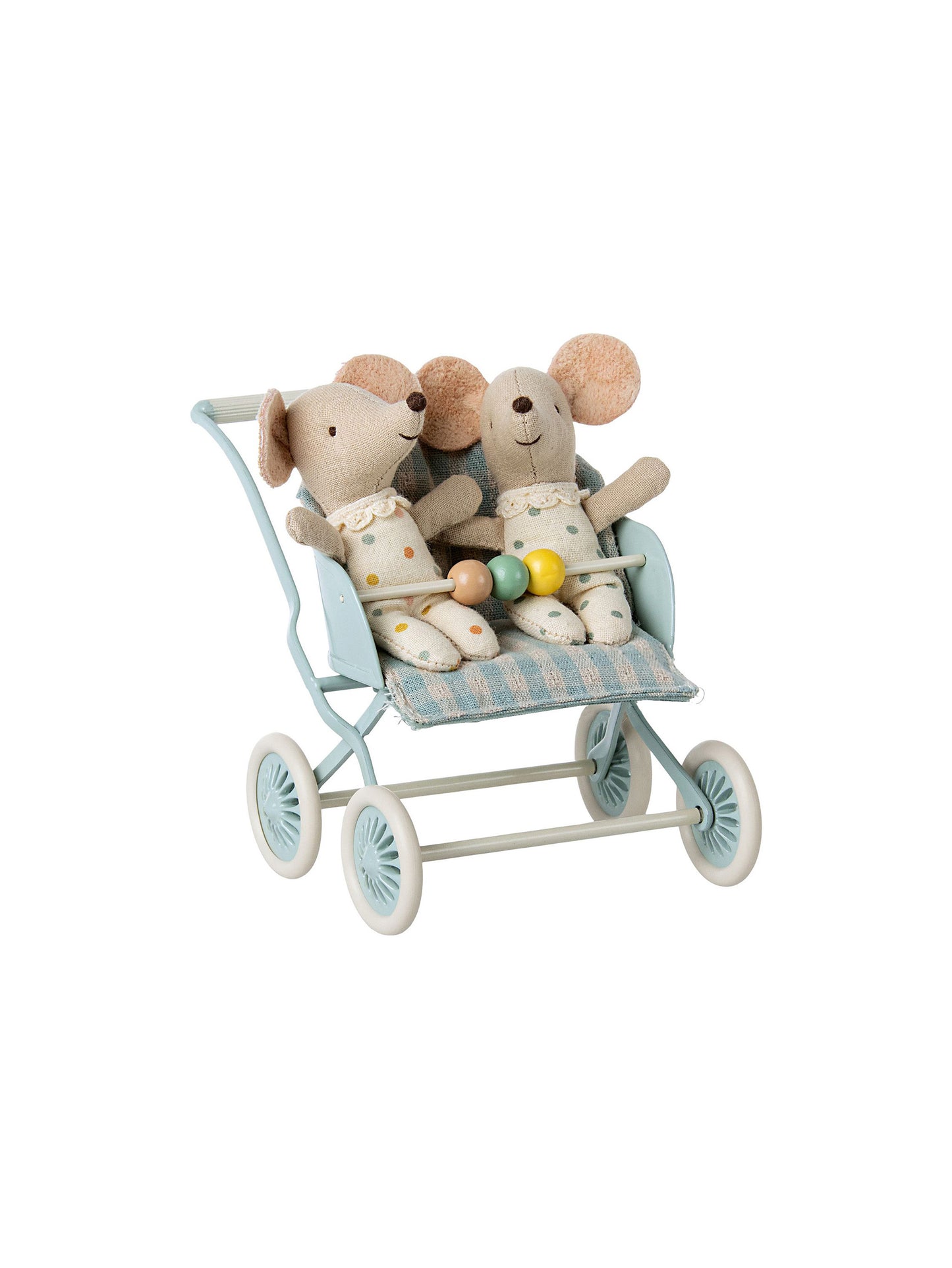 Maileg Baby Mice Stroller Mint Weston Table