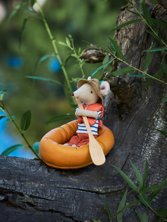 Maileg Hiker Mouse Big Brother Blue Striped Shirt Weston Table