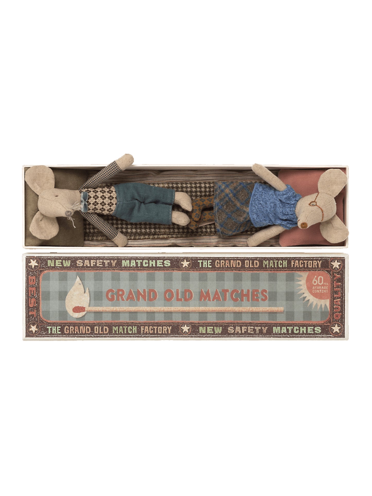 Maileg Grandma and Grandpa Mice in Matchbox Weston Table