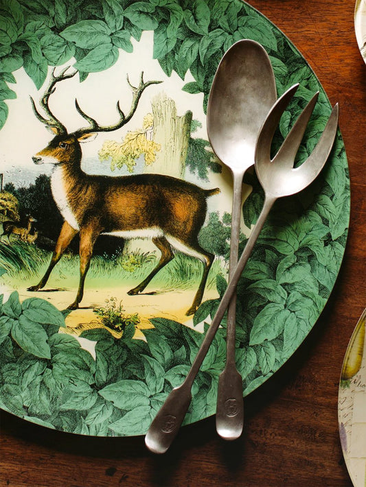 MATCH Pewter Antique Serving Fork and Spoon Weston Table