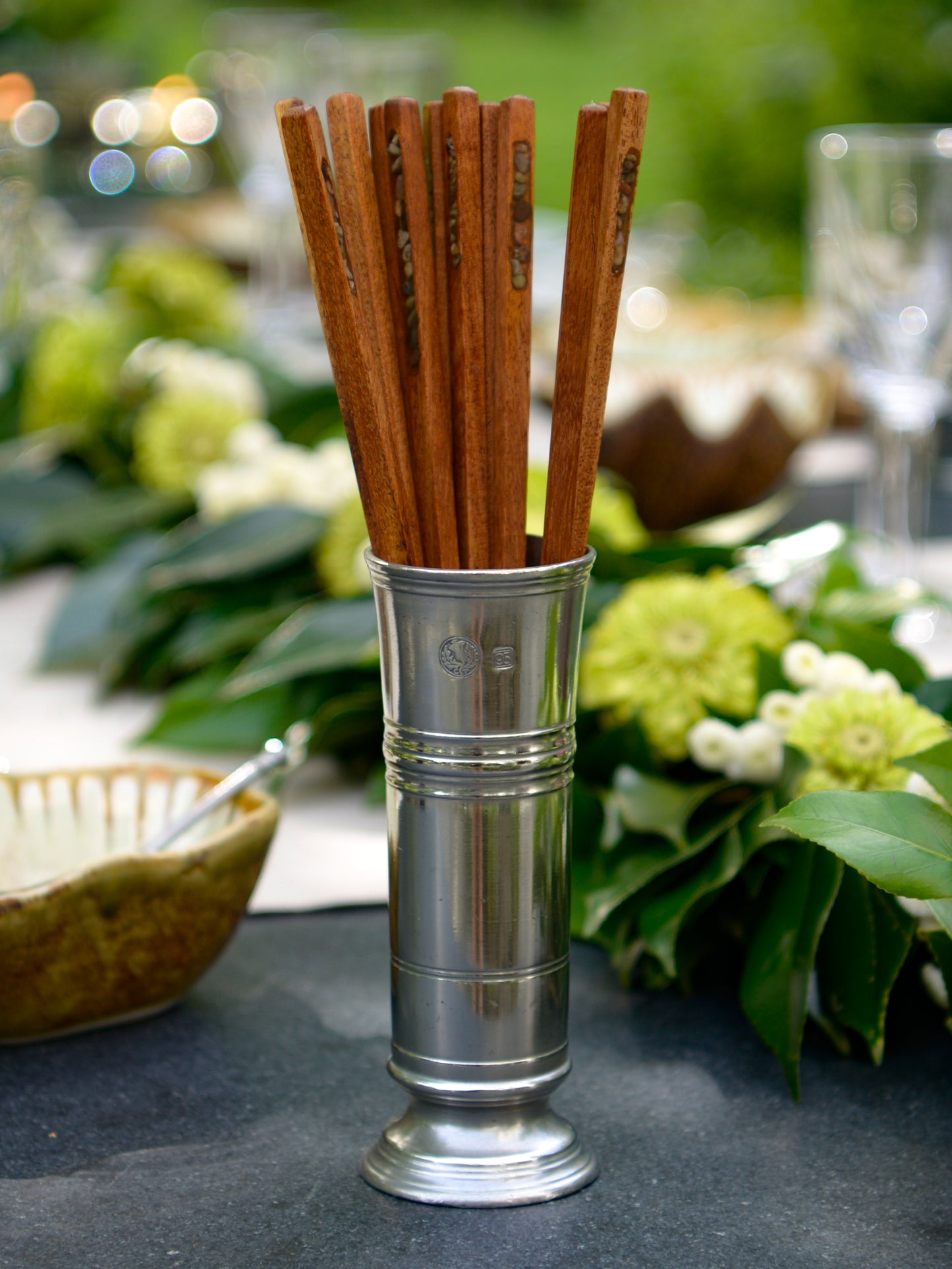 MATCH Pewter Footed Cylinder Flower Vase Weston Table