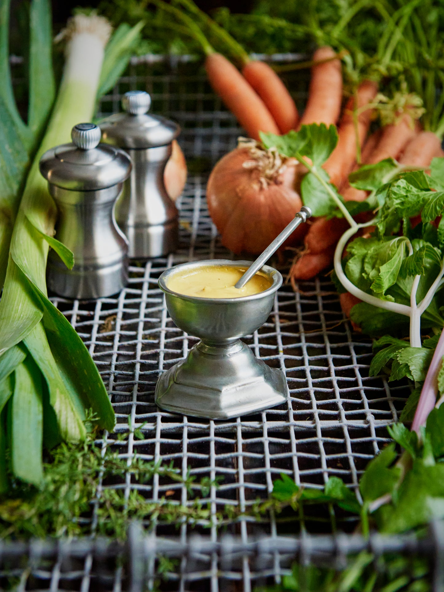 MATCH Pewter Footed Salt Cellar with Spoon Weston Table