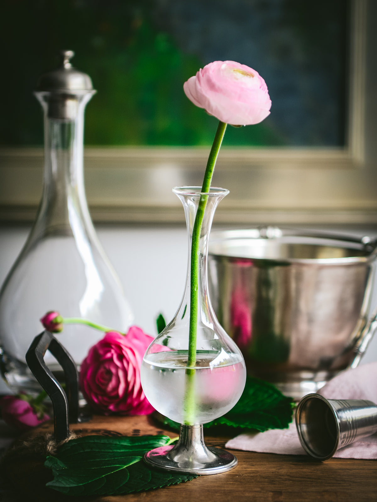 MATCH Pewter Pewter Footed Glass Vase Weston Table