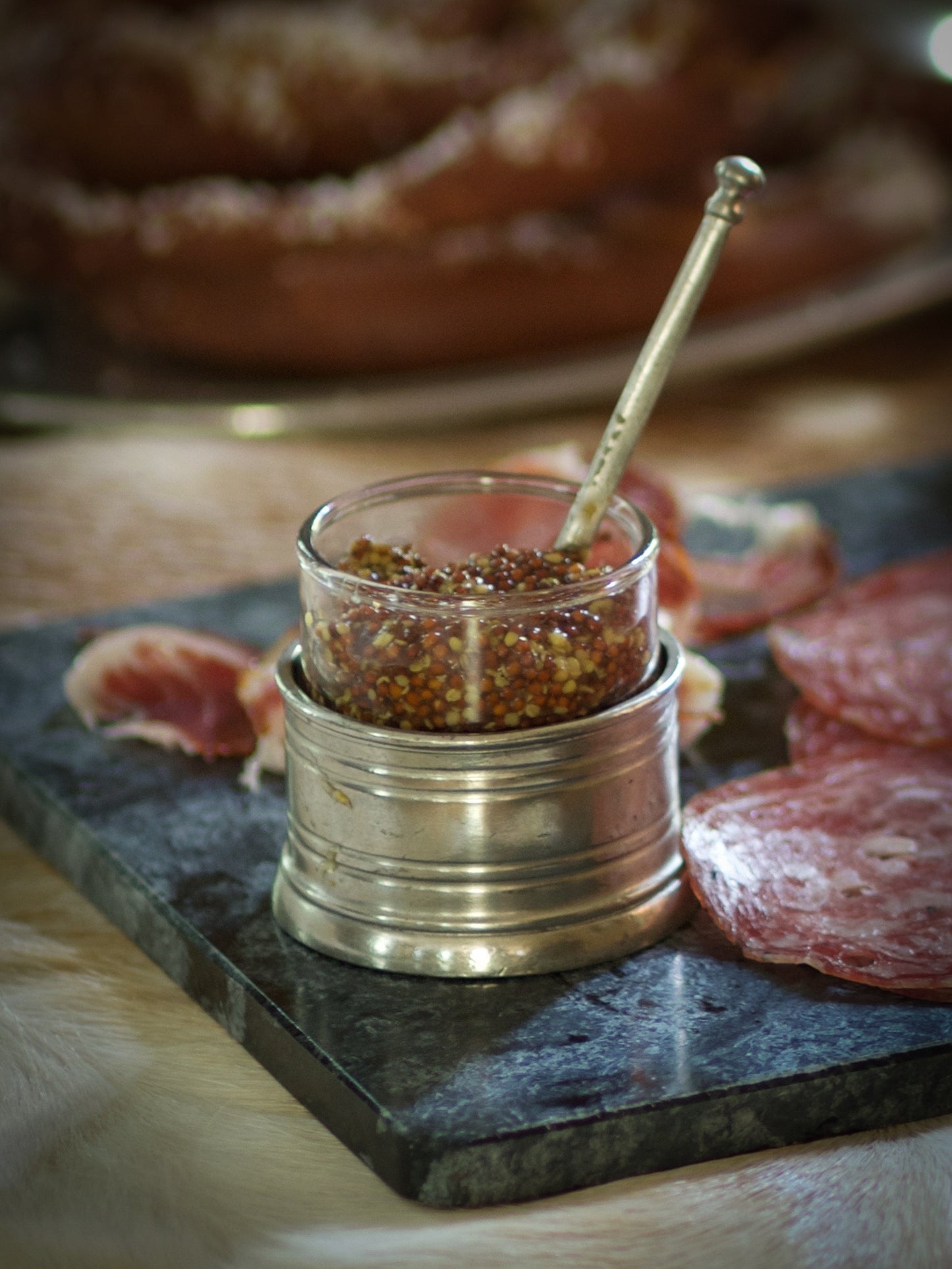 MATCH Pewter Salt Cellar with Spoon Weston Table