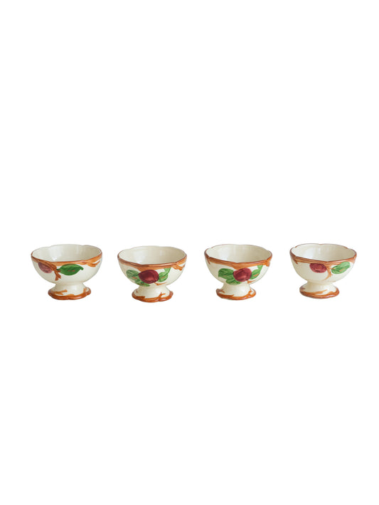 Mid Century Apple Franciscan Earthenware Compotes Set of 4 Weston Table