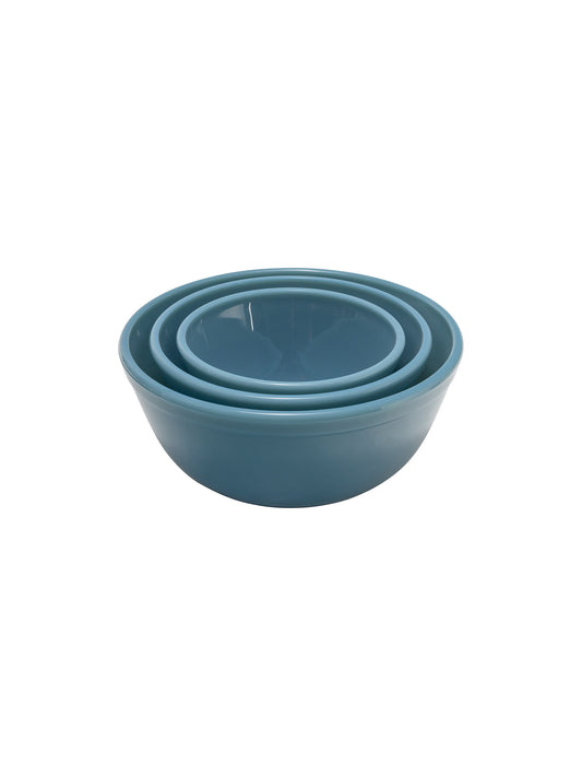 Mosser Glass Georgia Blue 3 Piece Mixing Bowl Set Weston Table
