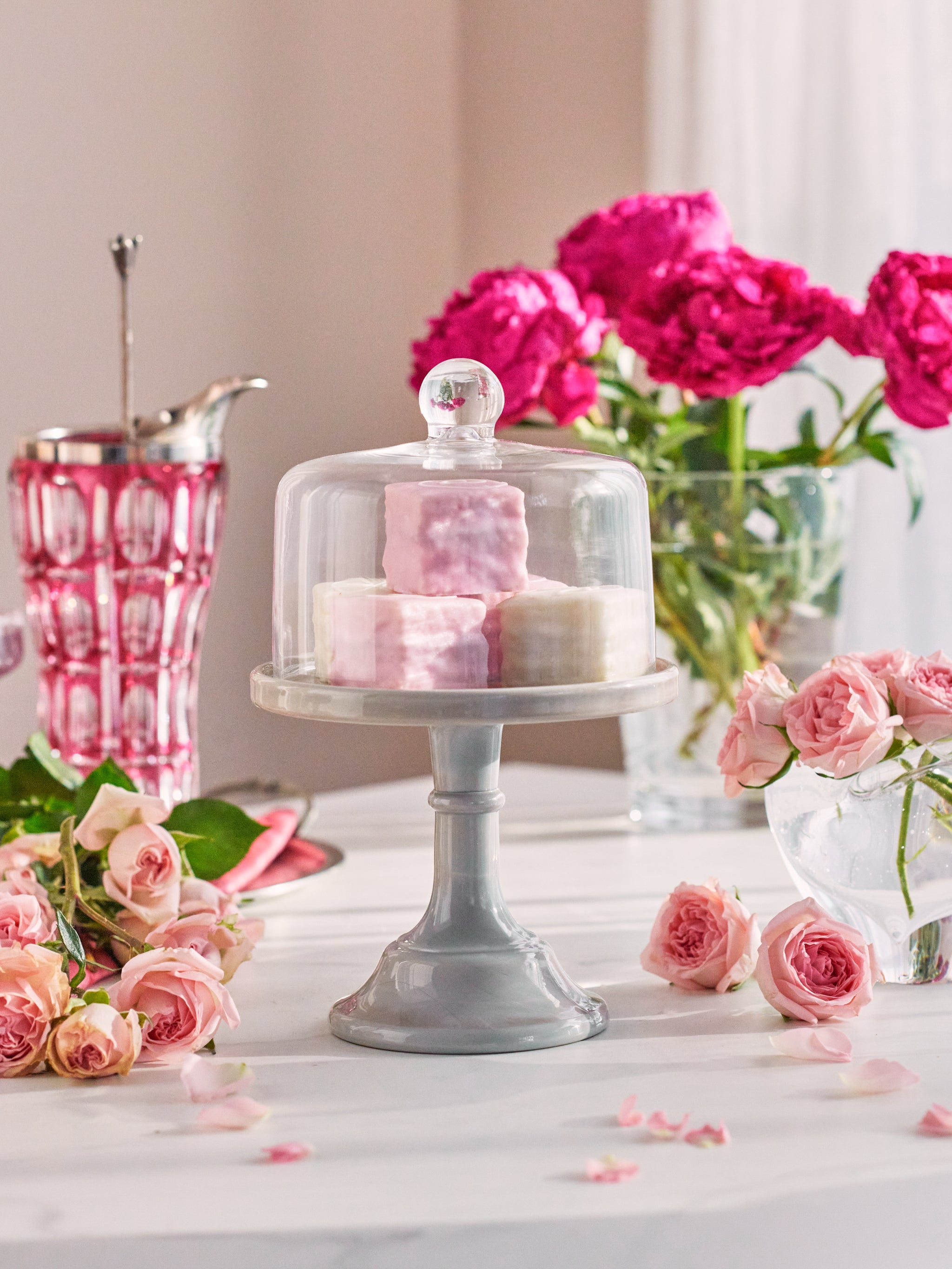 Amazon Pink Cake Stand Set MIDOQIN 6PCS Cake Stand Set, Gold Metal