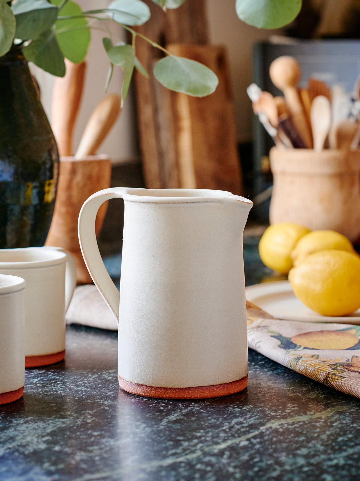 New York Stoneware Breakfast Pitcher Ivory Weston Table