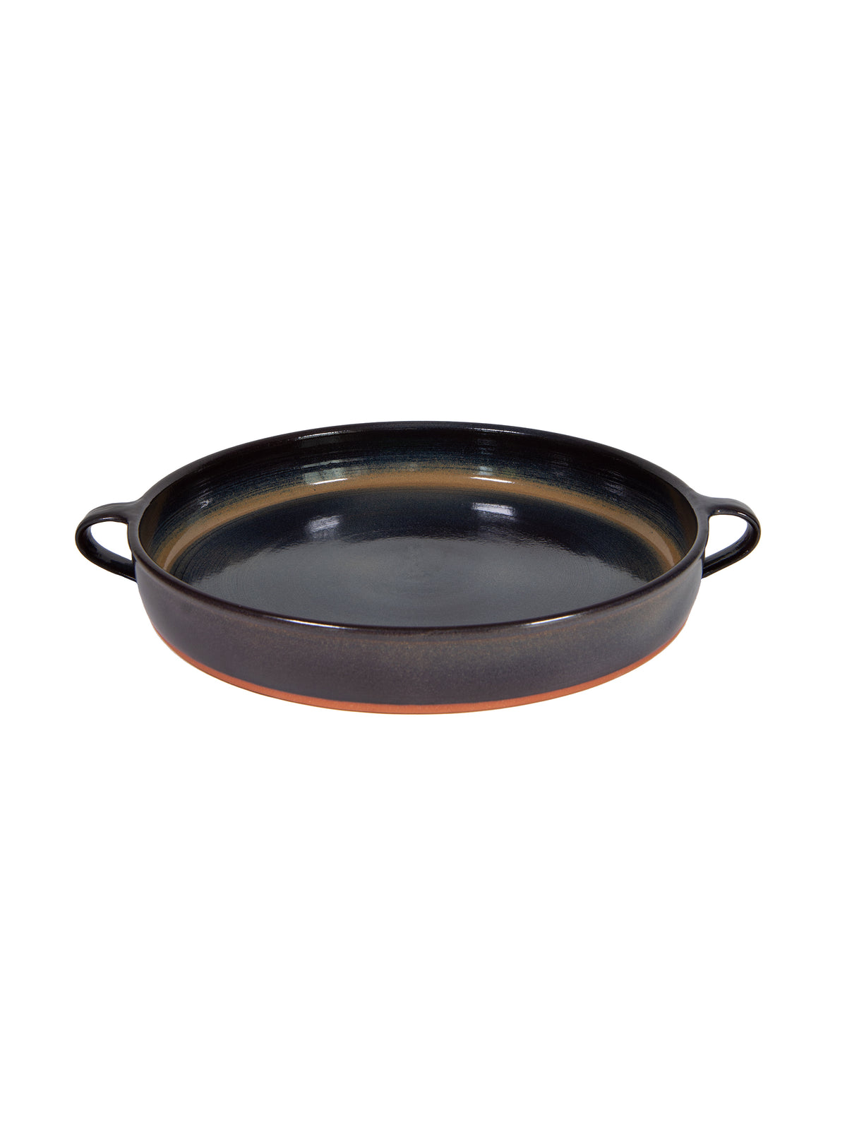New York Stoneware Charcoal Handled Tray Weston Table