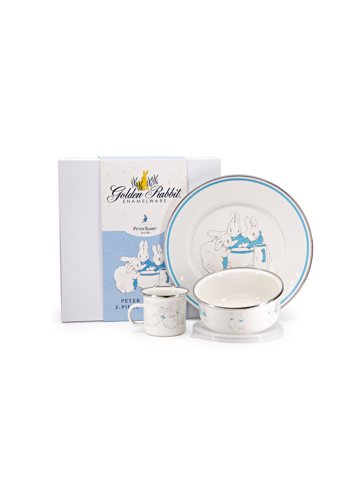 Peter Rabbit Child's Dinnerware Set Blue Weston Table