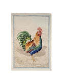 Rooster Blue Border Kitchen Towel Weston Table