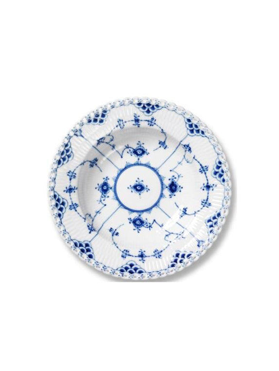 Vintage Royal Copenhagen Blue Fluted Full Lace 13.75 Round Serving Plate
