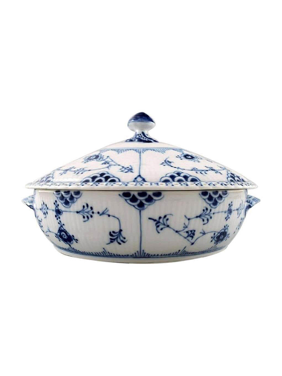 Vintage Royal Copenhagen Blue Fluted Full Lace Vegetable Dish Weston Table