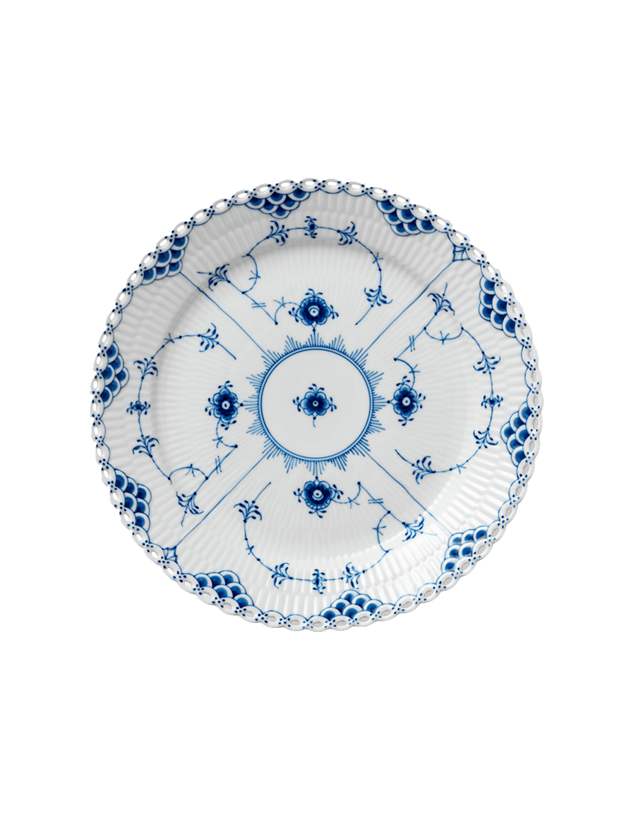 Vintage Royal Copenhagen Blue Fluted Full Lace Dinner Plate Weston Table
