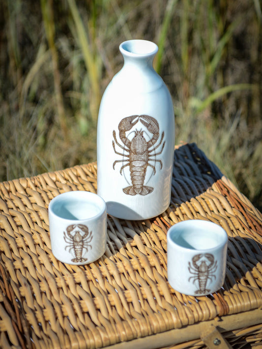 White Lobster Sake Set Weston Table