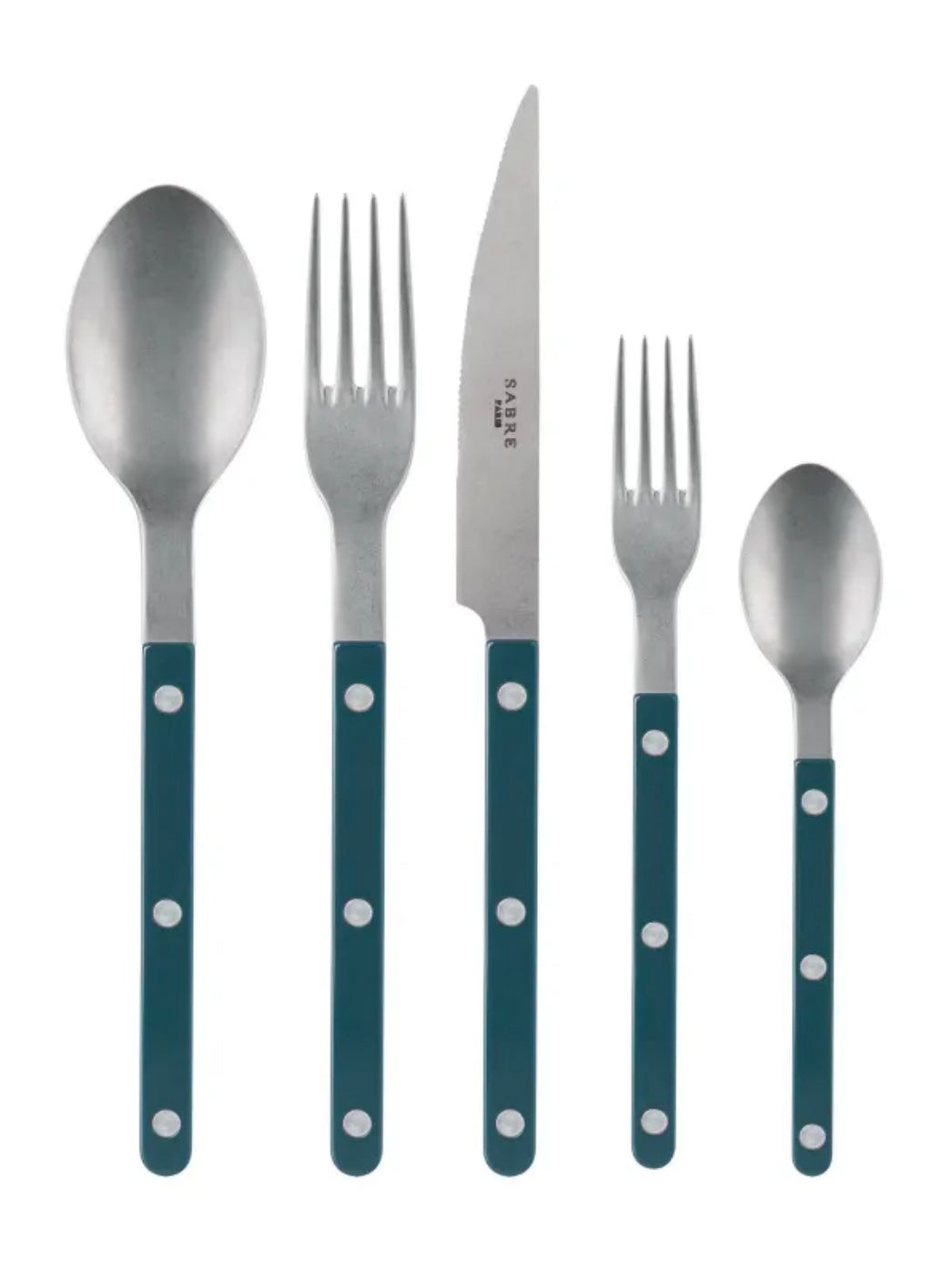 Sabre Paris Bistro Vintage Aquamarine 5 Piece Place Setting Weston Table