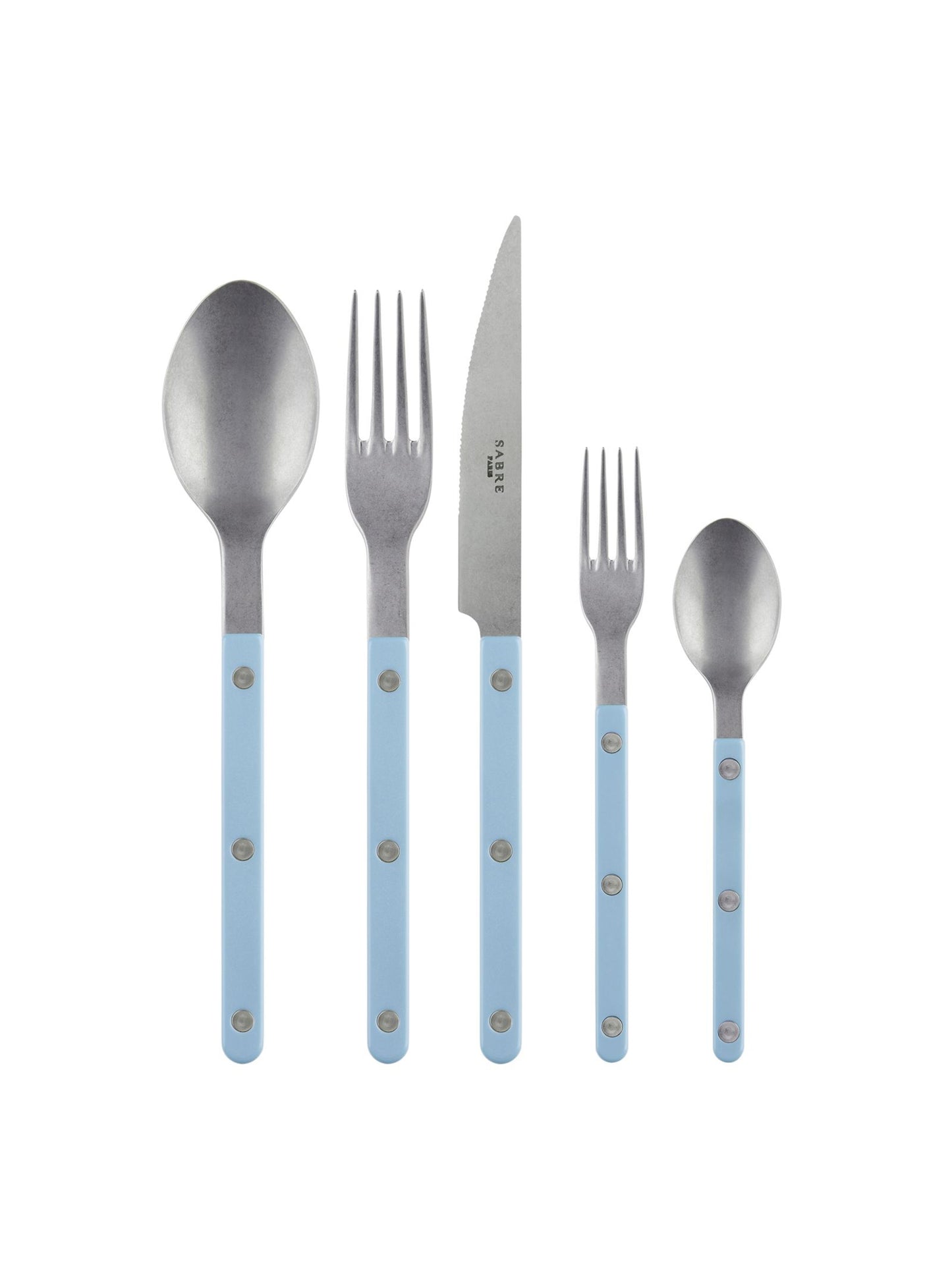 Sabre Paris Bistro Light Blue 5 Piece Place Setting Vintage Weston Table