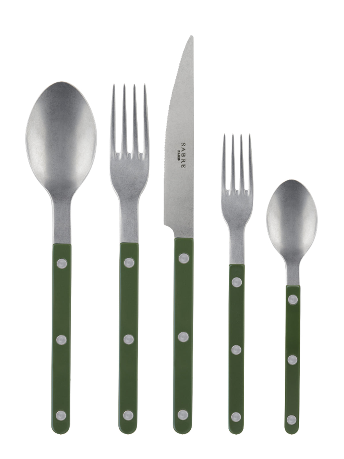 Sabre Paris Bistro Vintage Green 5 Piece Place Setting Weston Table
