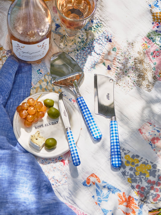 Sabre Paris Gingham Blue Cheese Knives Weston Table