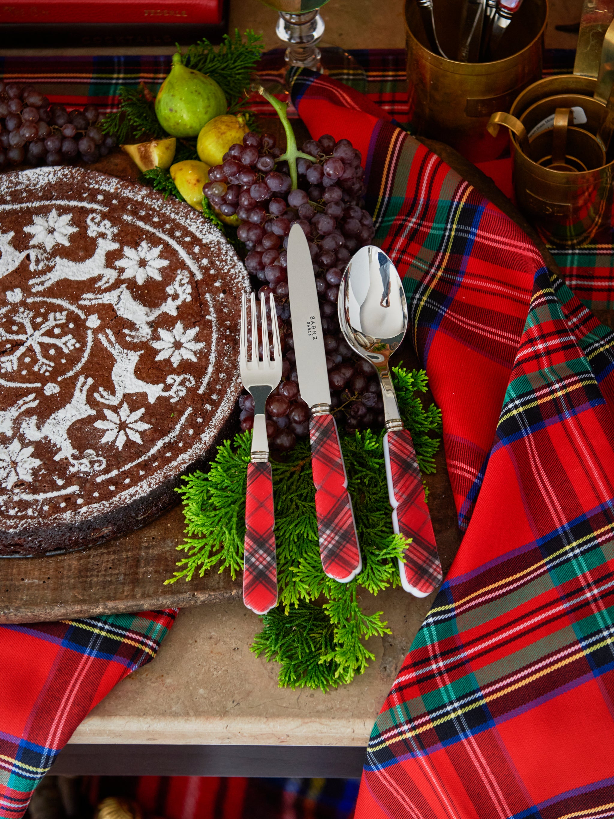 Shop Sabre Paris Royal Stewart Tartan Dessert Set at Weston Table