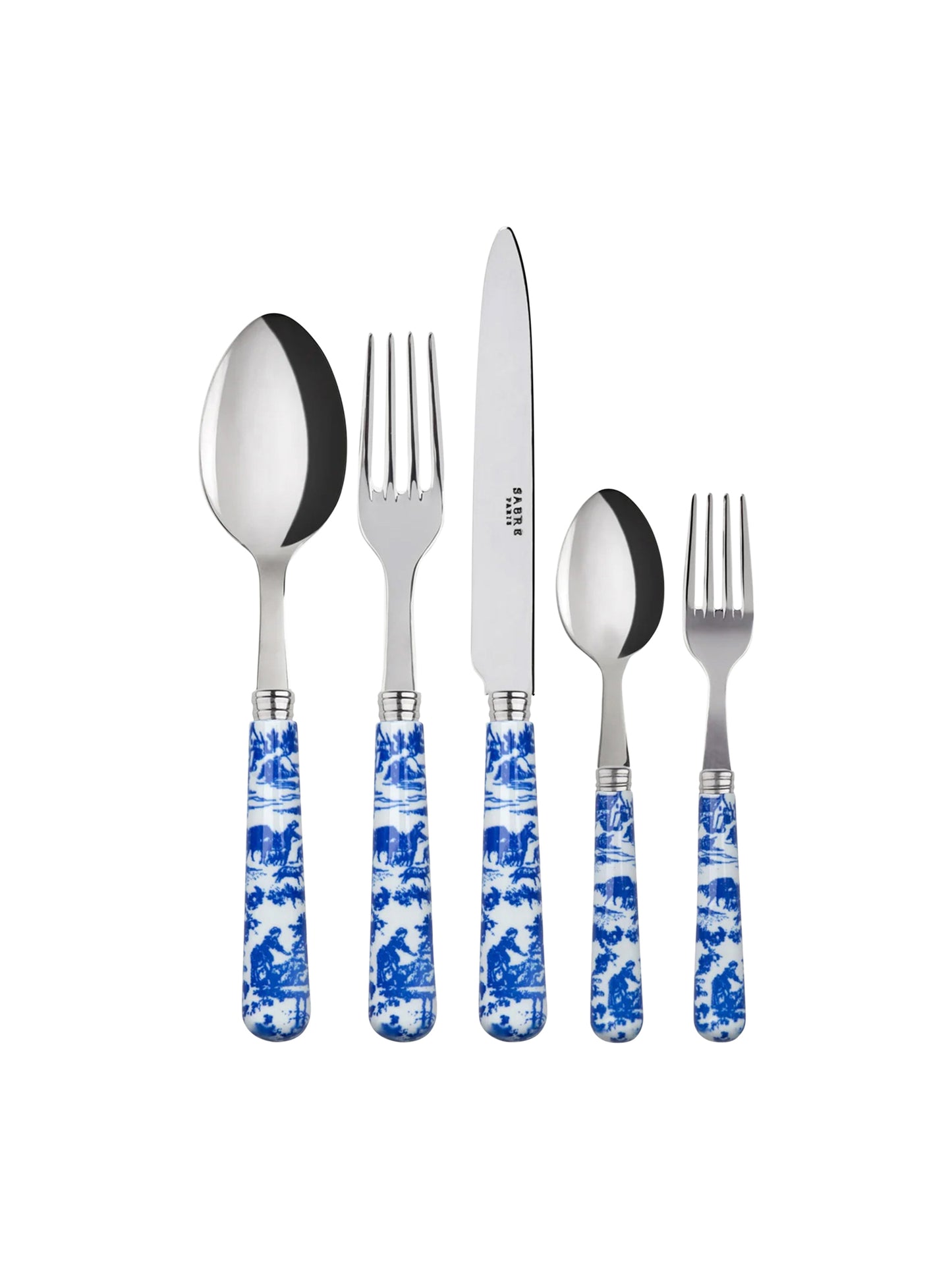 Sabre Paris Toile De Jouy Blue 5 Piece Place Setting Weston Table