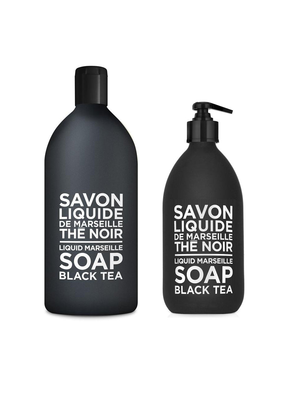 Savon de Marseille Black Tea Liquid Soap & Refill Weston Table