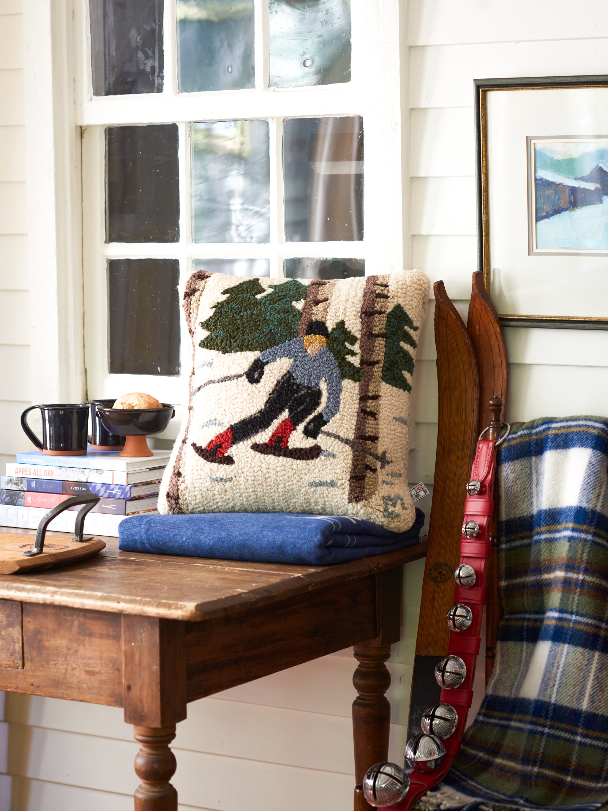 Shop the Skiing in the Trees Hooked Wool Pillow at Weston Table