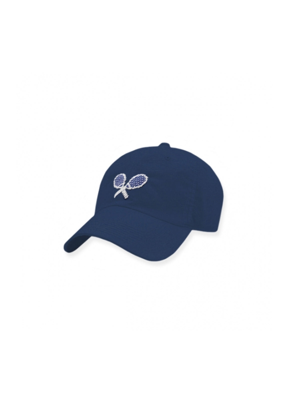Smathers & Branson Needlepoint Crossed Raquets Performance Hat Navy Weston Table
