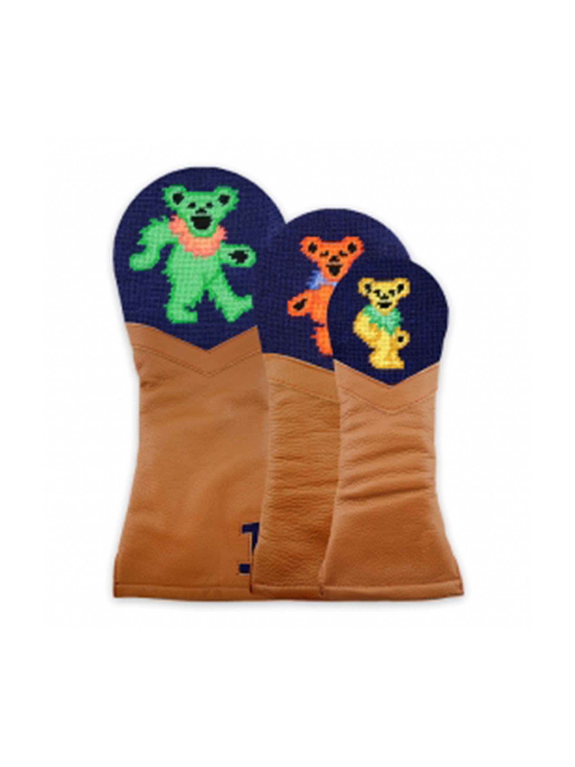 Smathers & Branson Needlepoint Golf Club Head Cover Dancing Bear Weston Table