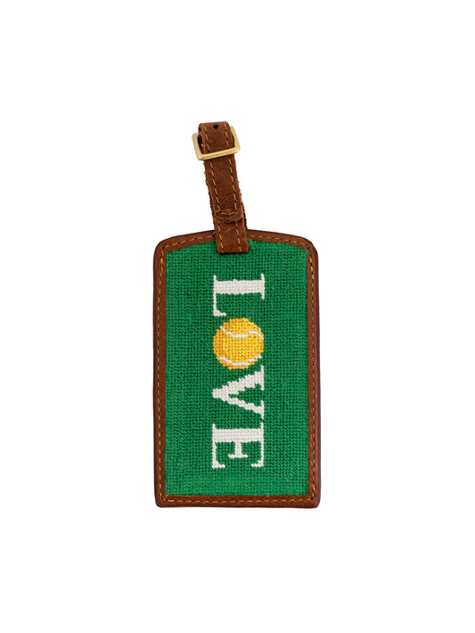 Smathers & Branson Love Tennis Needlepoint Luggage Tag Weston Table
