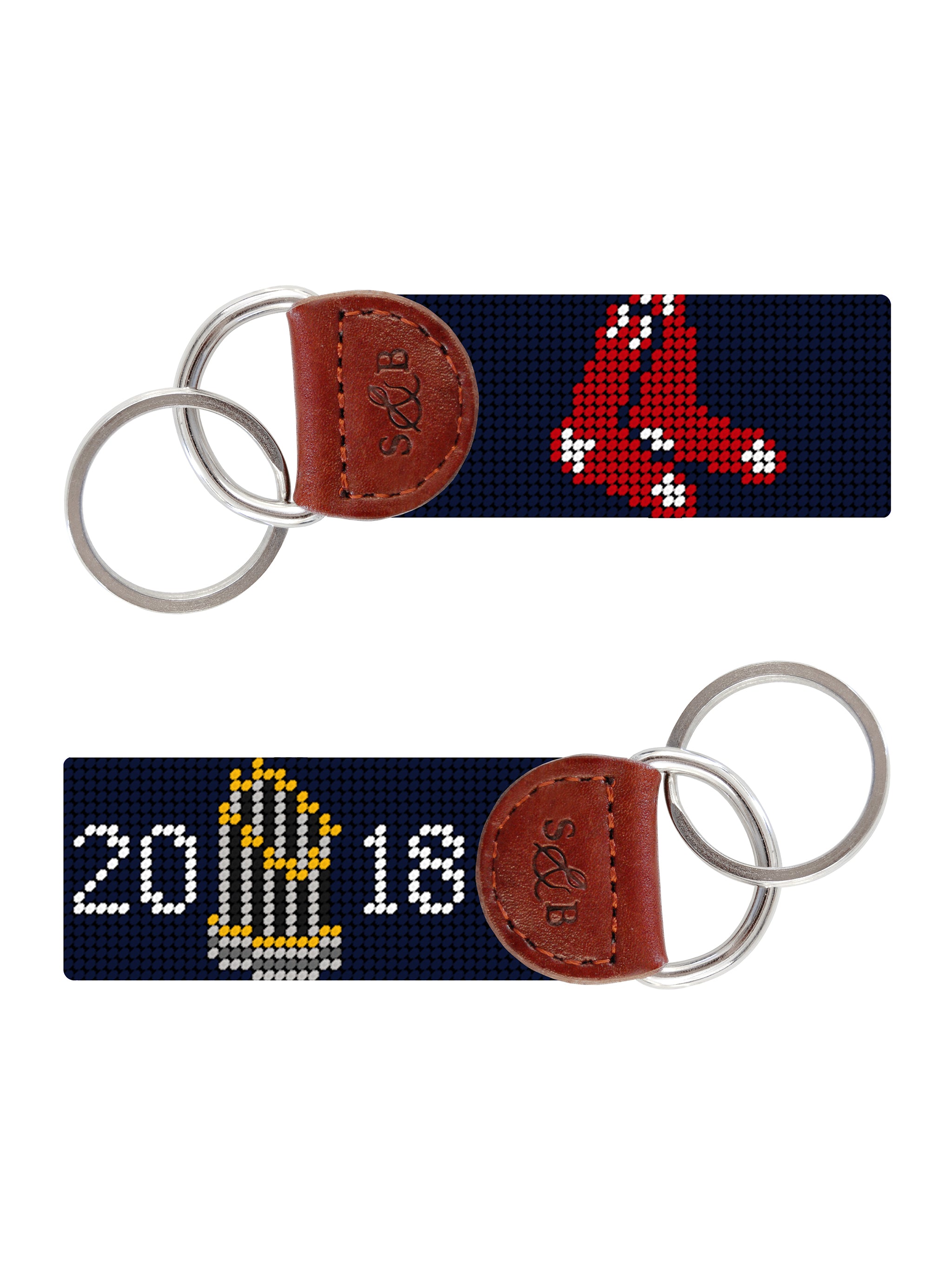 Monogrammed Needlepoint Key Fob