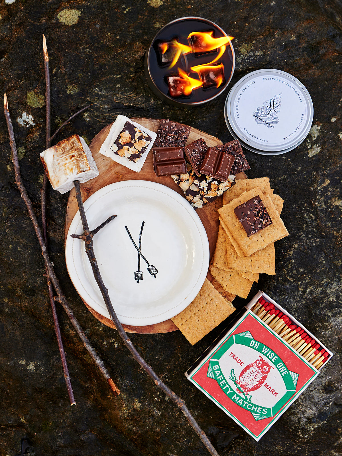 S'mores Sticks Canapé Plate Weston Table