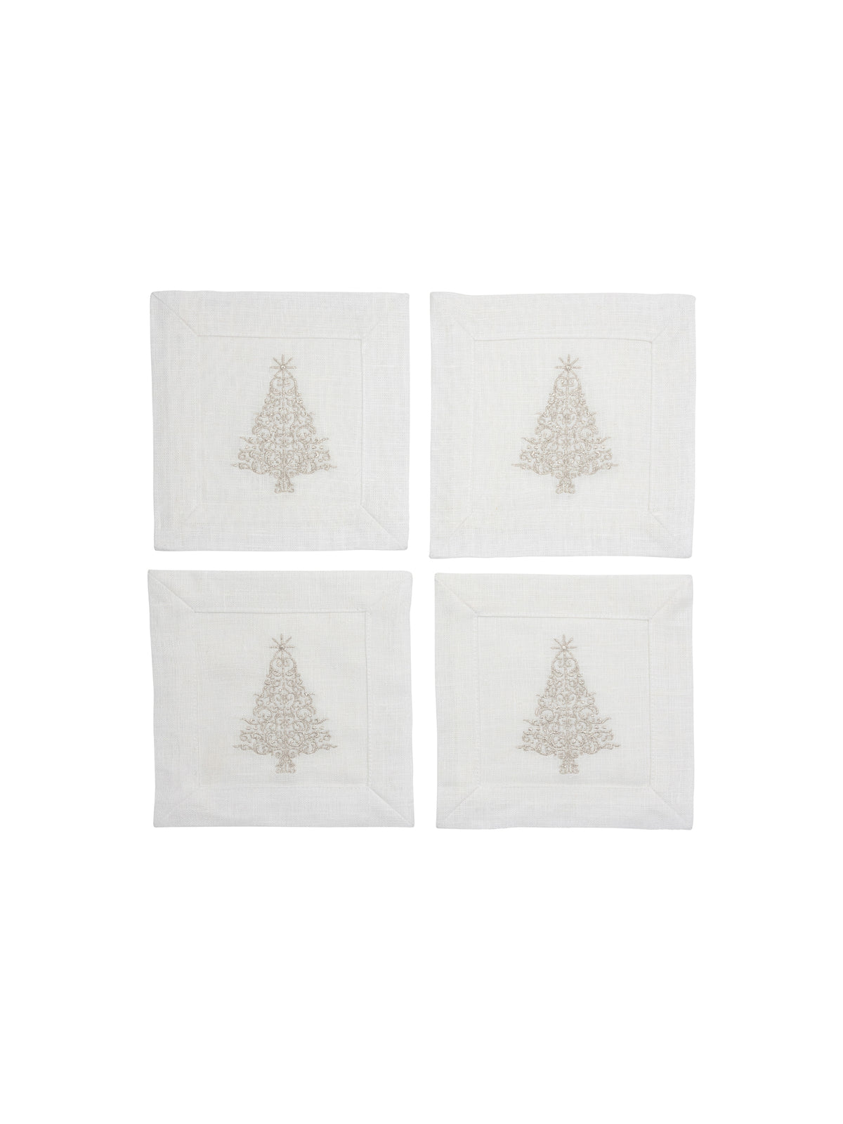 Sparkle Tree Linen Cocktail Napkin Set Weston Table