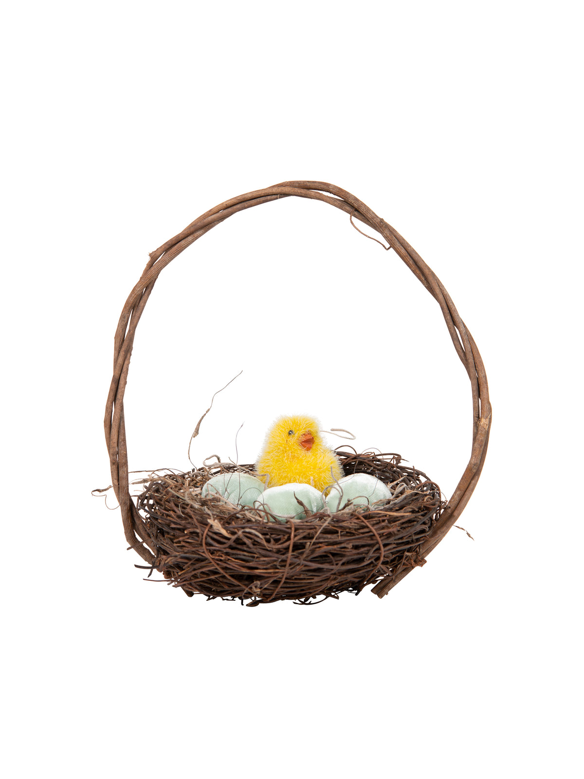 Spring Nest Basket with Velvet Eggs and Chick Weston Table