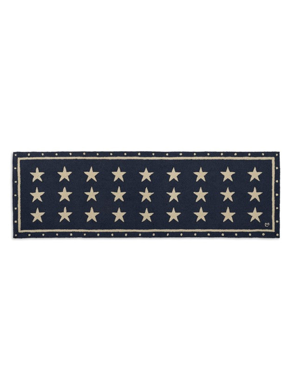 Stars On Blue Hooked Wool Rug Weston Table