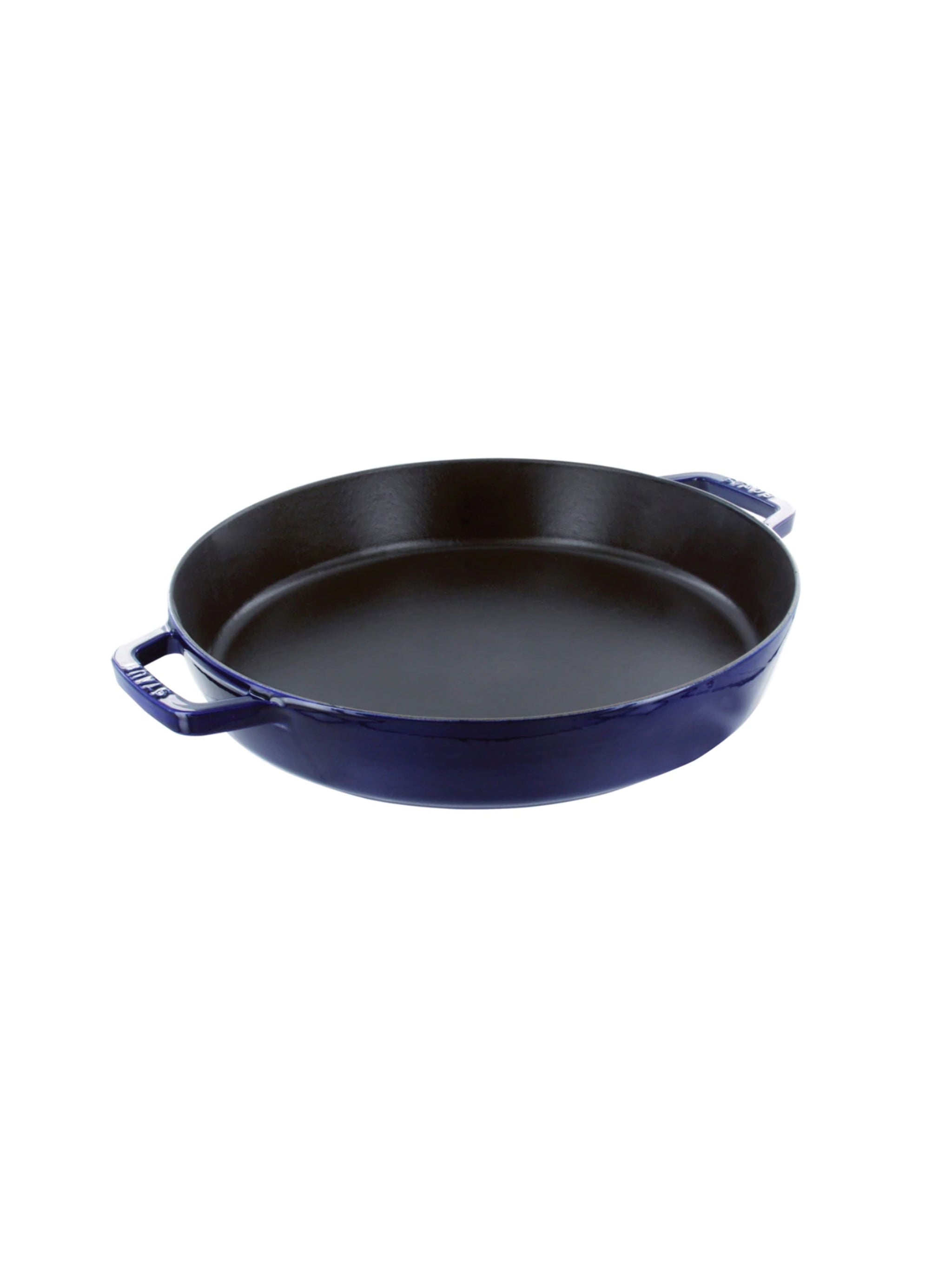 Best Buy: Staub Cast Iron 13-inch Double Handle Fry Pan Dark Blue 1313491