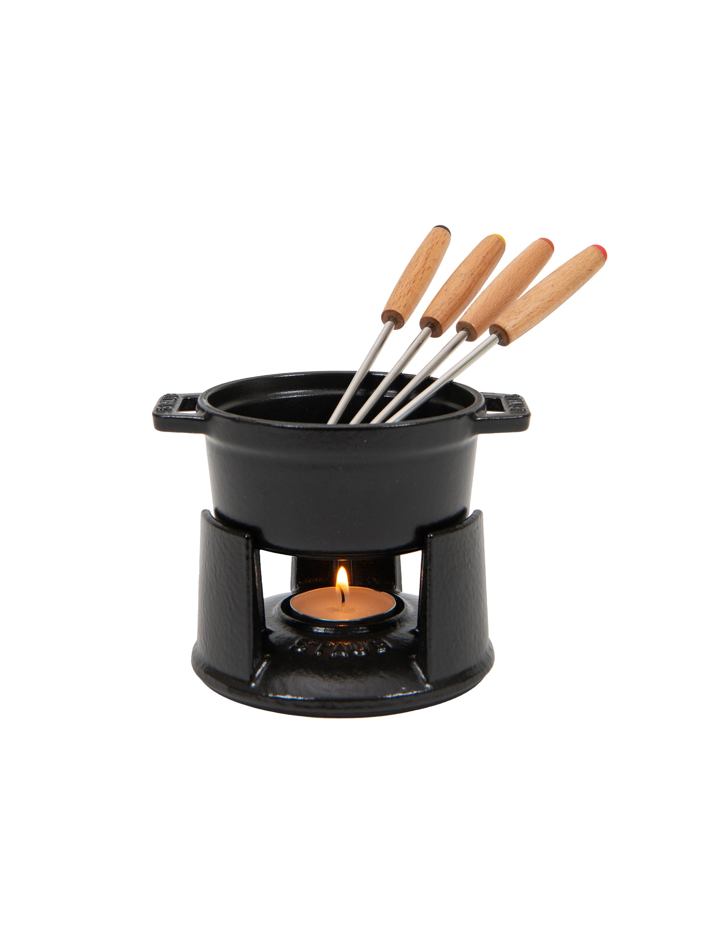 Staub Cast Iron Mini Fondue Set .25 Quart Weston Table