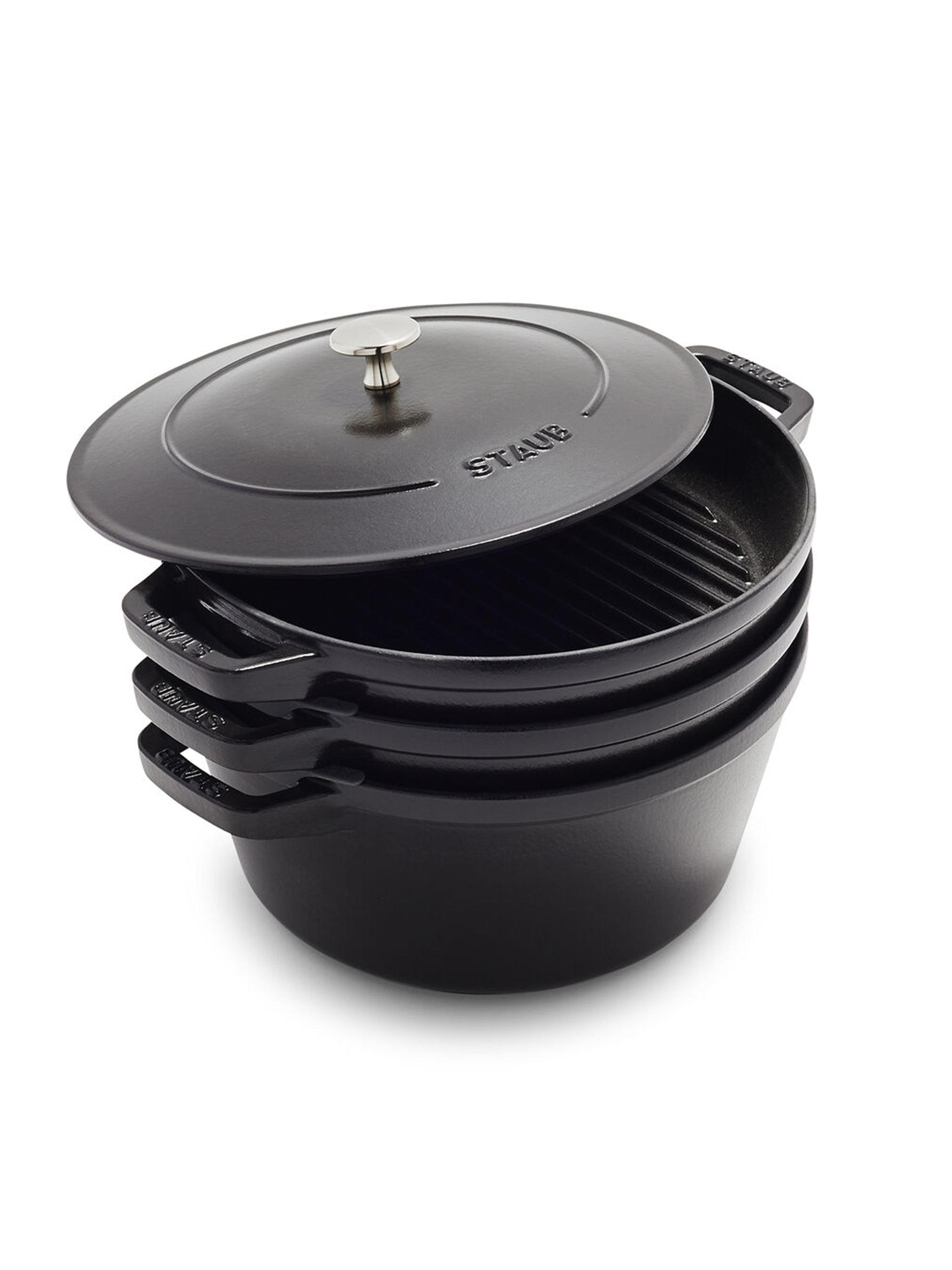 Staub Stackable 4-Piece Set, Matte Black