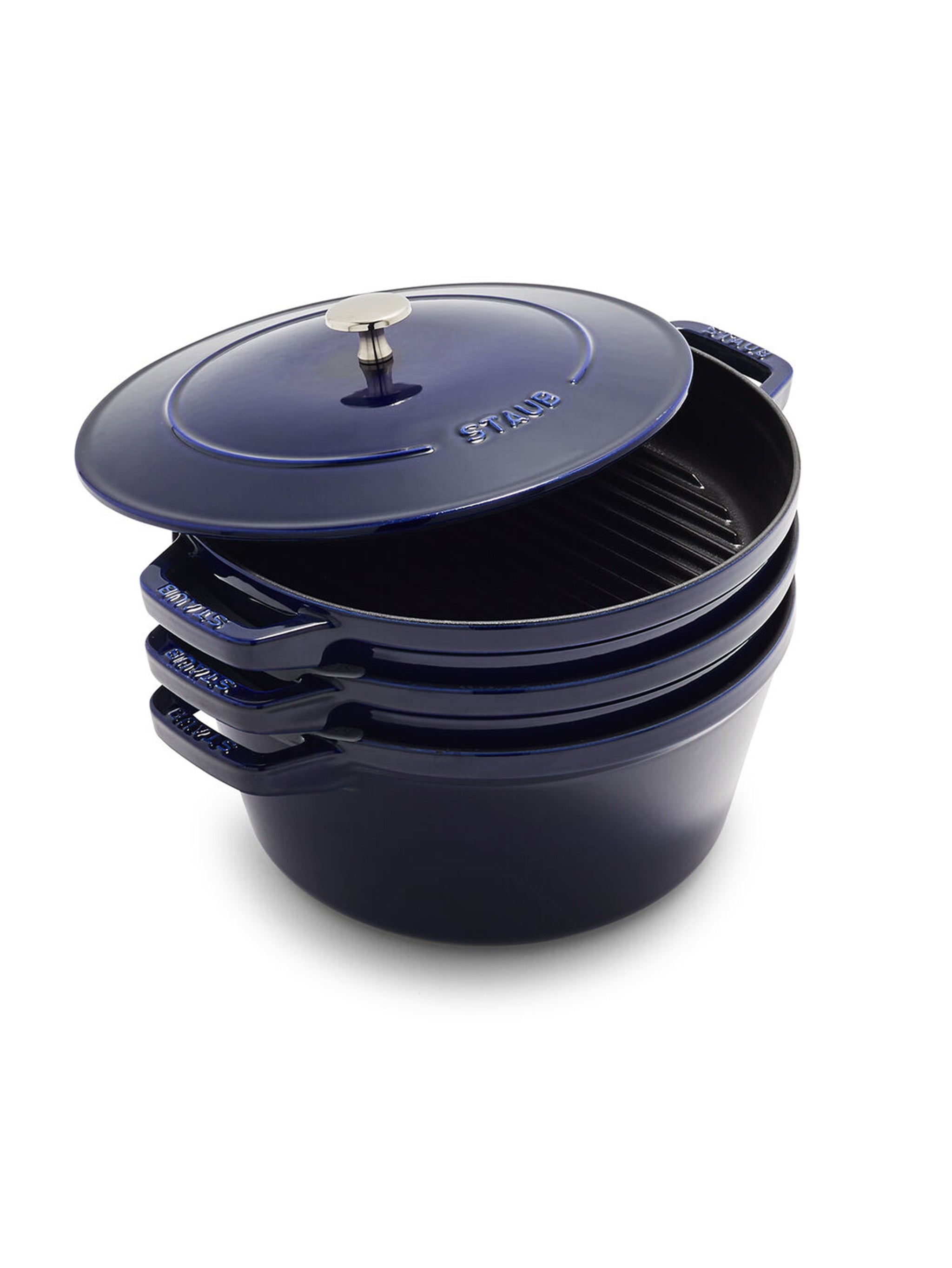 Staub Stackable 4-Piece Set, Matte Black