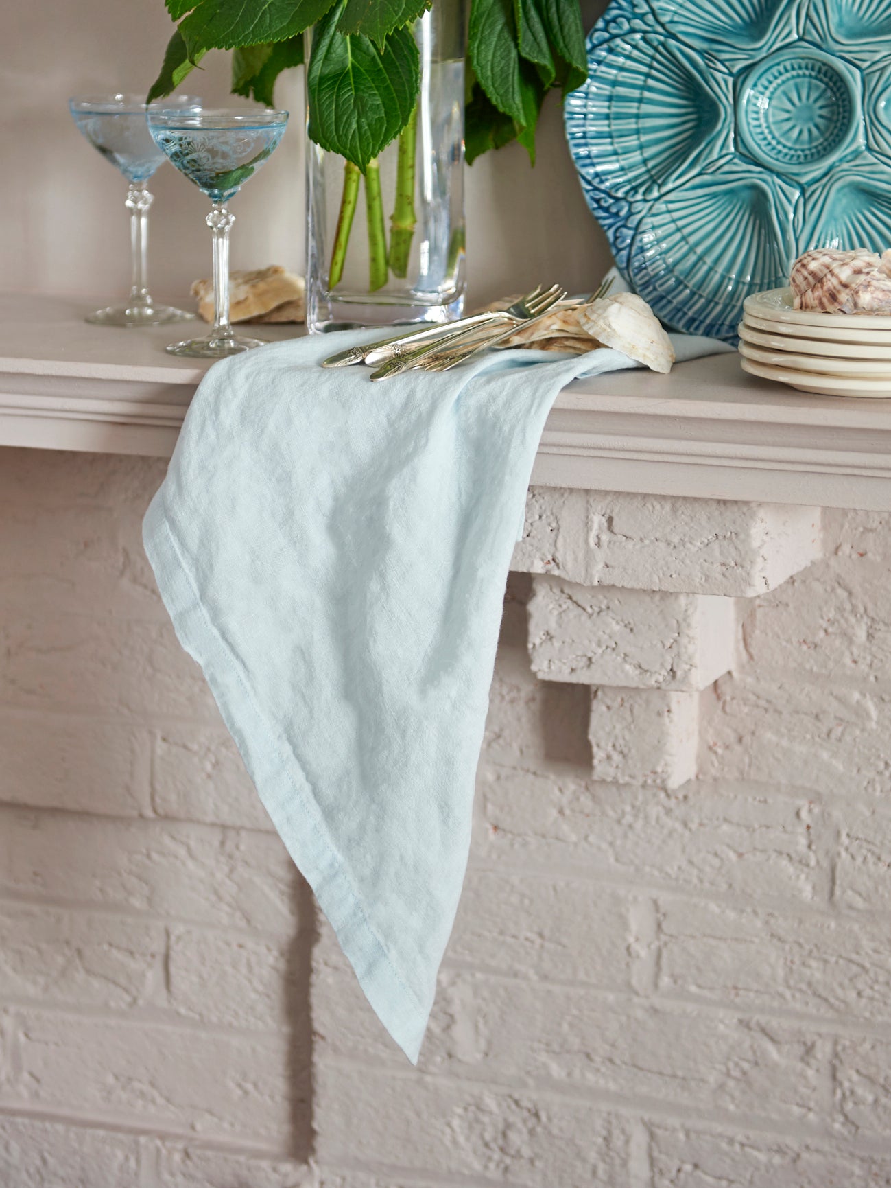 Stonewashed Glacier Blue Linen Collection Weston Table