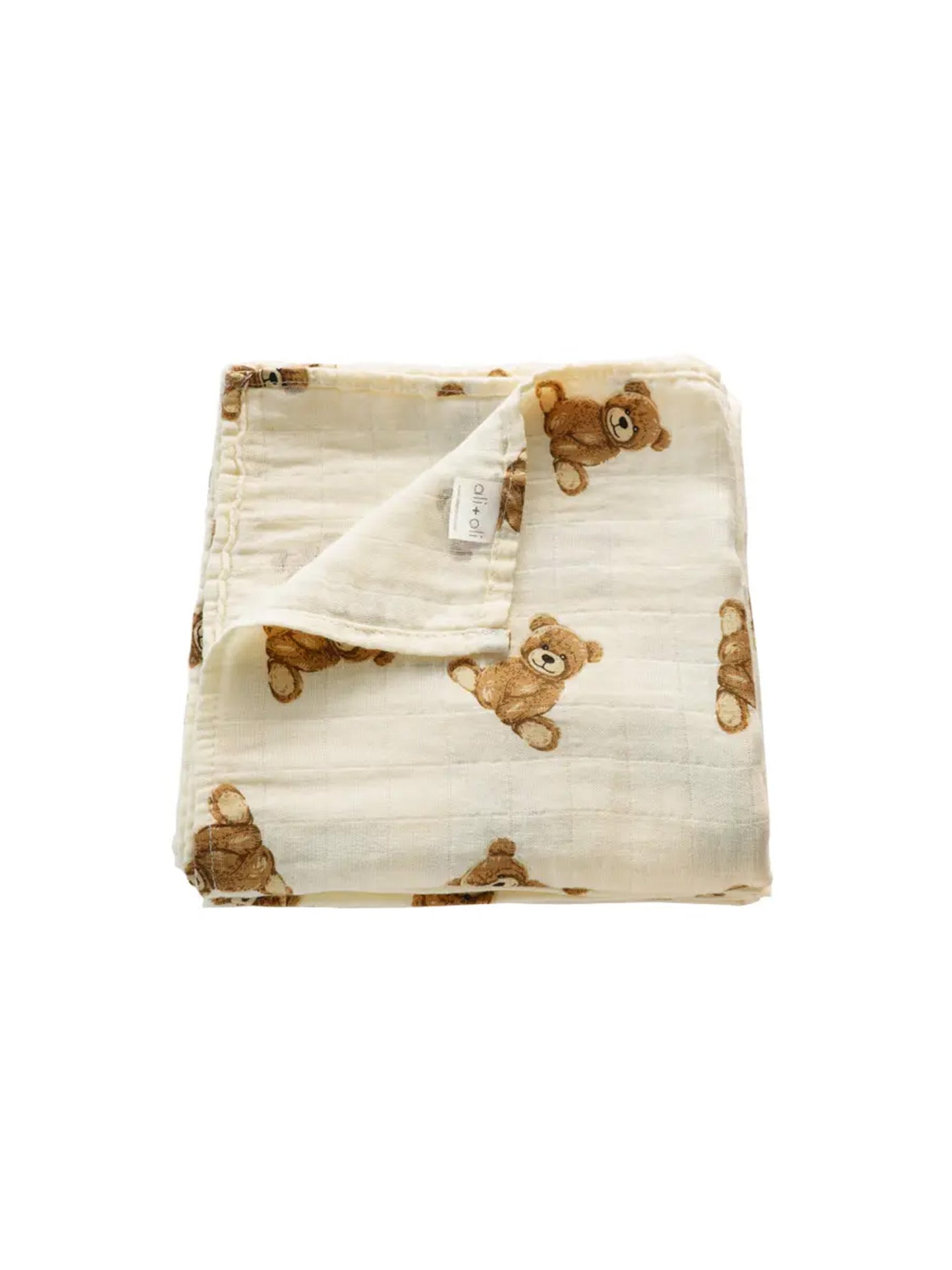 Teddy Bear Muslin Swaddle Blanket Weston Table