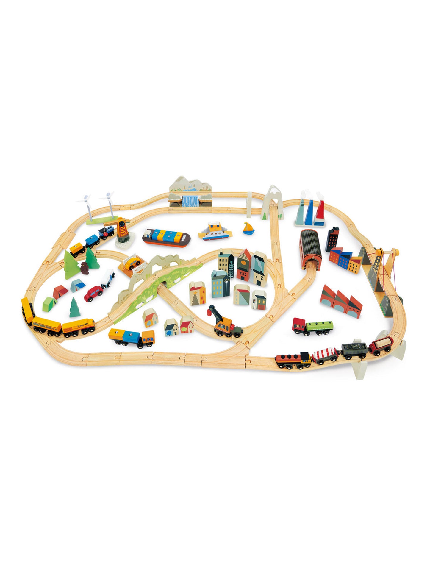 Tender Leaf Toys Mountain View Train Set Weston Table