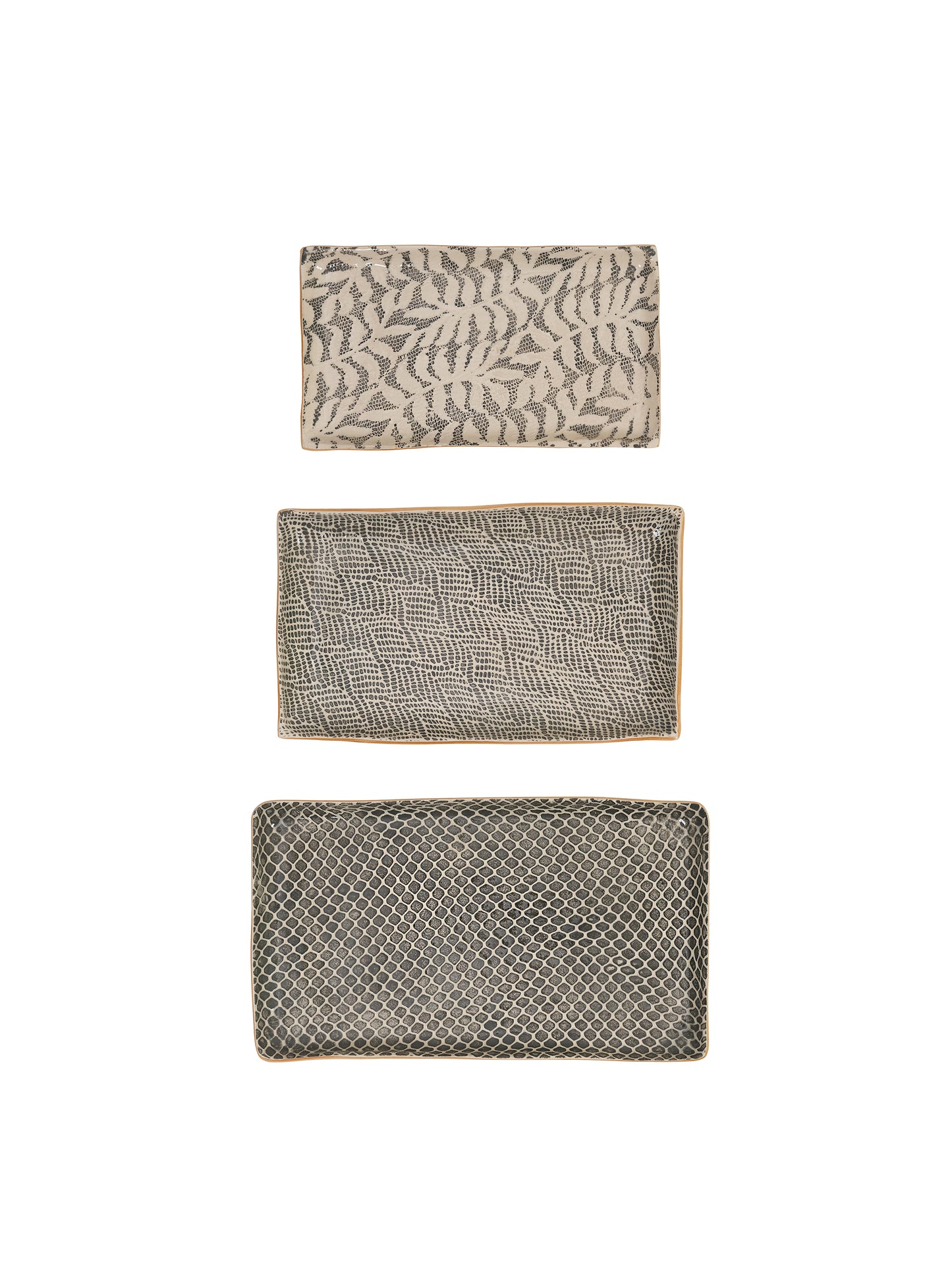 Terrafirma Ceramics Charcoal Stacking Rectangle Trays Charcoal Weston Table
