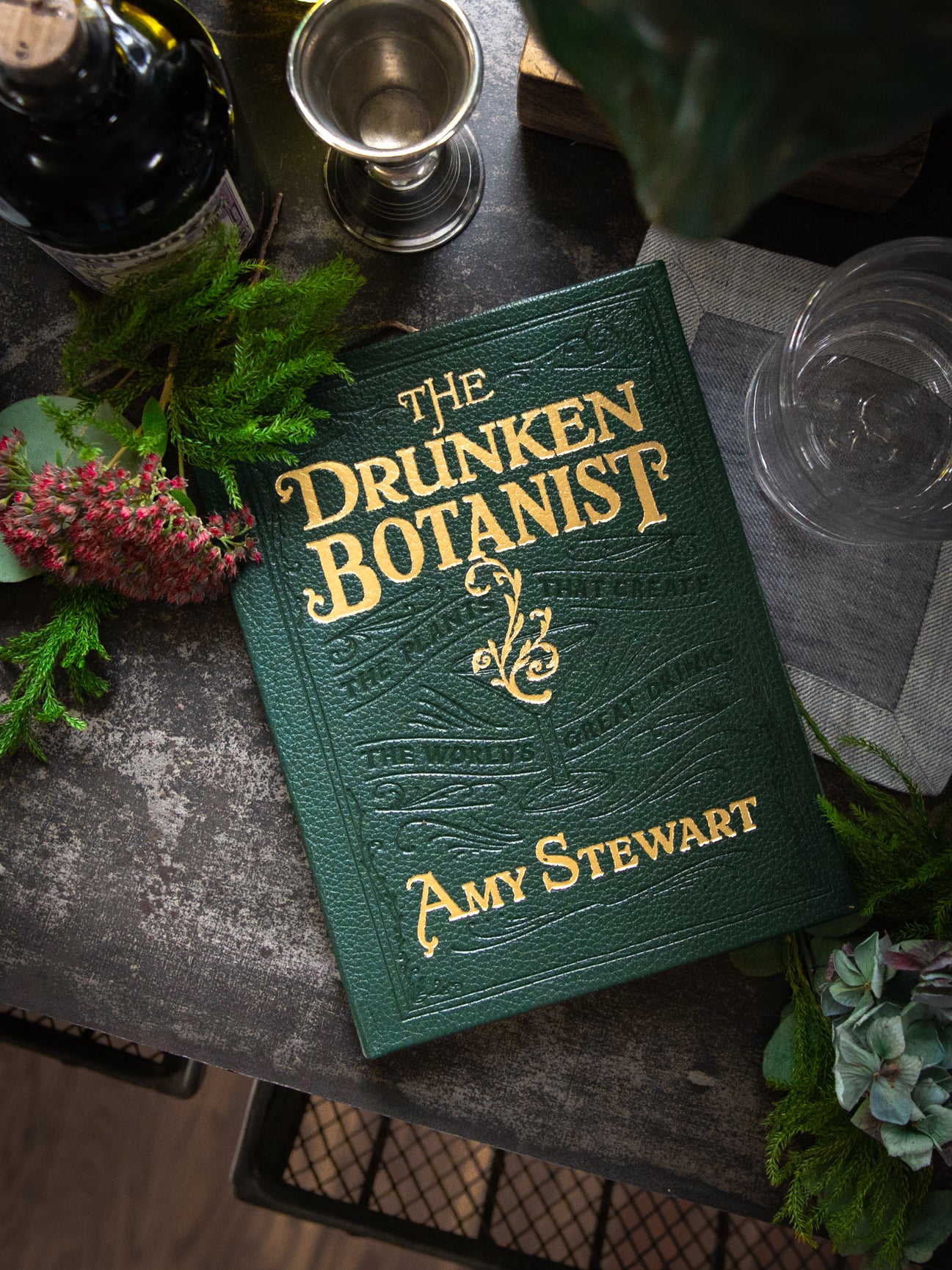 The Drunken Botanist Leather Bound Edition Weston Table