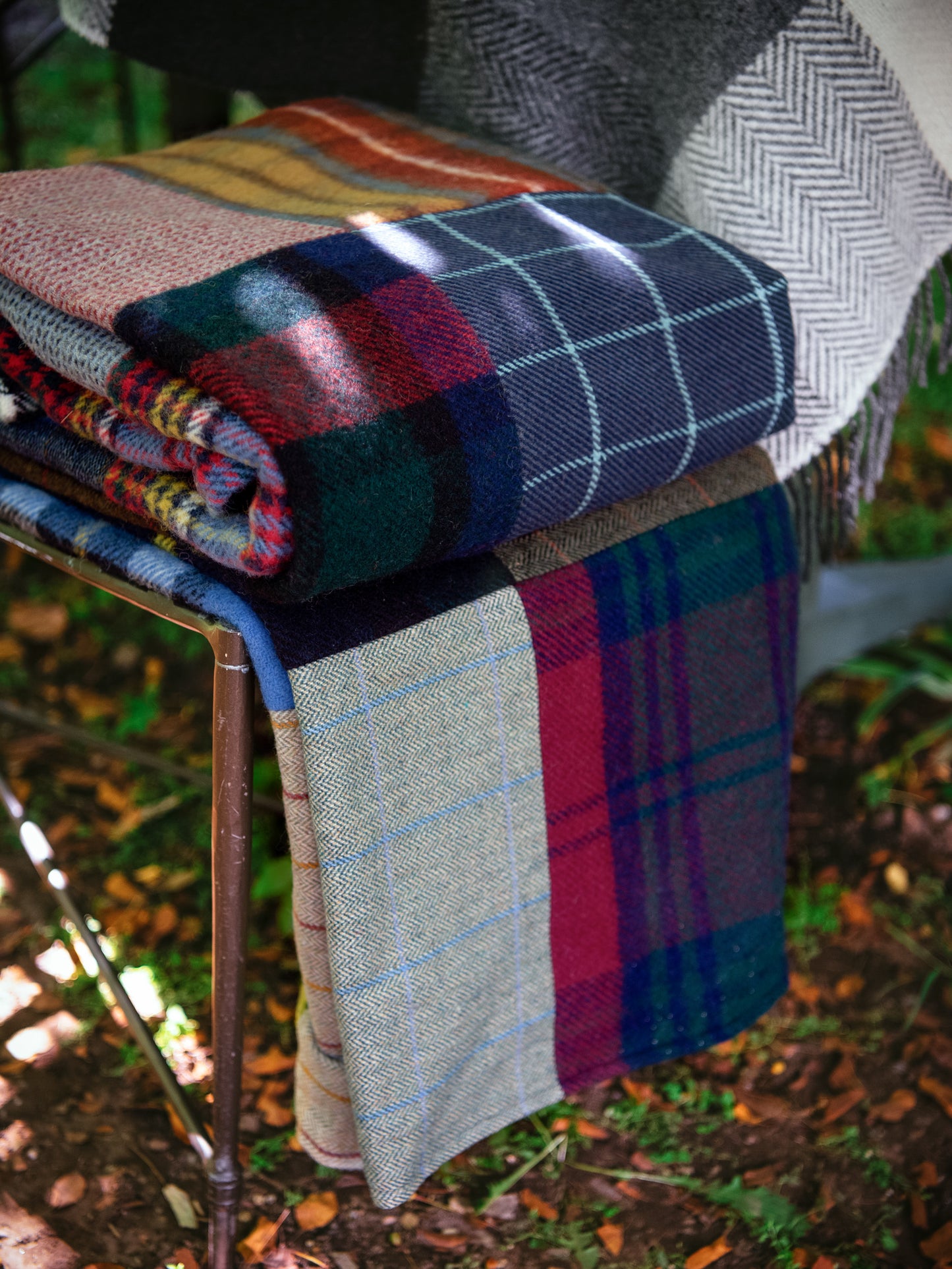 Tweedmill Tartan and Tweed Patchwork Throw Weston Table